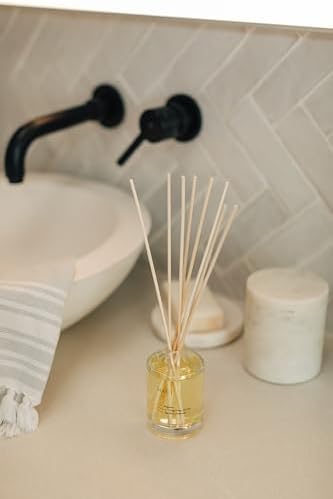 Brooklyn Candle Studio Reed Scent Diffuser - Maui - Relaxing Oil Diffuser, Sea Salt, Driftwood & Ylang Ylang Fragrance, 8 Rattan Diffuser Reeds, Clean Ingredients - 3.7oz - Image 7