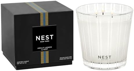 NEST New York Scented 3-Wick Candle, Amalfi Lemon & Mint - 21.2 oz - Up to 100-Hour Burn Time - Reusable Glass Vessel by Unknown