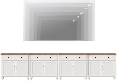 WAMAPT Buffet Cabinet with 8 Doors & 4 Drawers, Large Wood Sideboard Table - Image 6