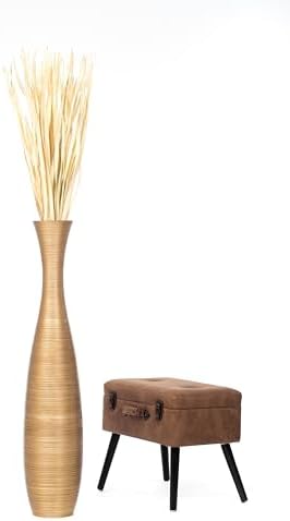 Leewadee Large Floor Vase 41 inches Mango Wood for Pampas Grass, Dried Flowers - Image 7