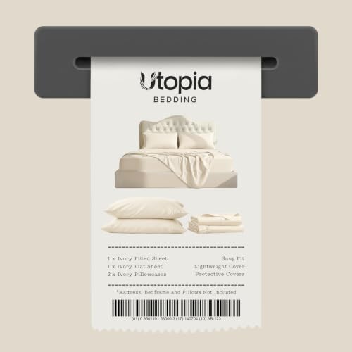 Queen Sheets Set, 4 Pieces 16" Deep Pocket Hotel Luxury Bed Sheets, Ivory - Image 6