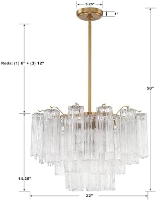 Crystorama Addis 9 Light Aged Brass Chandelier - Image 6