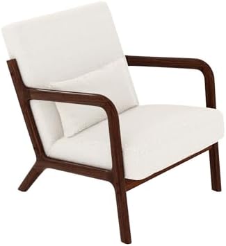 Garvee Mid Century Accent Chair, Upholstered Armchair with Lumbar Pillow - Image 7