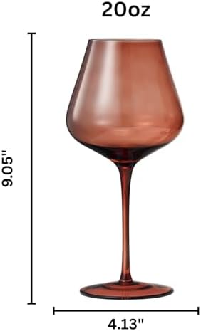 Venus Wine Glass Sets, 20oz Glasses Set of 6 Melanin Brown Colored for Her, Mom, Wife, Girlfriend, Mama, Special Celebrations Color Drinkware Unique Style Tall Stemmed Amber Colors Bronze Glassware - Image 6