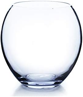 WGV Bowl Glass Vase, Diameter 7.5", Height 8", (Multiple Sizes Choices) Clear Egg Oval Jar Floral Planter Terrarium for Wedding Event Home Decor, 1 Piece (VBW0608) by WGVInternational-OpusGlassware