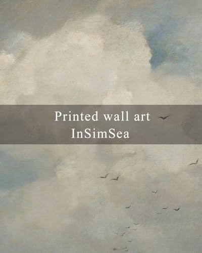 InSimSea Framed Canvas Wall Art Vintage Decor, Home Decor Classical Oil Paintings Sky Cloud Prints, Vintage Landscape Large Wall Art for Living Room Bedroom Bathroom Home Office Decor, 16"x24" - Image 6