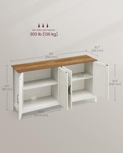 VASAGLE Buffet Cabinet, Coffee Bar, Adjustable Shelf - Image 3