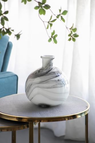 Black-and-White Swirl Ceramic Vase with Artistic Design, Multicolor - Image 6