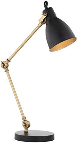 JONATHAN Y Barnes 24" Metal Adjustable Desk Task Lamp, Black/Brass Gold by JONATHANY