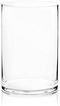 WGV Cylinder Vase, Width 8", Height 12", Clear Wide Large Diameter Flower Glassware, Floral Container, Planter Terrarium for Wedding Party Event, Home Accent Decor, 1 Piece by WGVInternational-OpusGlassware
