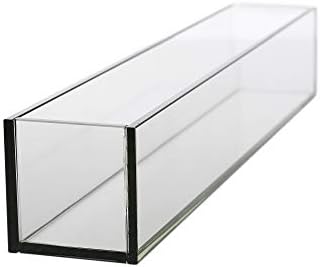 WGV Rectangle Plate Vase, Length 24", Width 4", Height 4", Glass Container, Floral Dispaly, Candy Holder, Planter Terrarium for Wedding Party Event, Home Office Décor, Clear, 1 Piece - Image 2