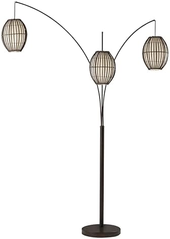 Adesso 3-Light Floor Lamp, Antique Bronze, Adjustable Height, 82” by Adesso