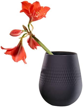 Villeroy & Boch Collier Noir Small Vase : Carre, 5 in, Premium Porcelain, Black - Image 4