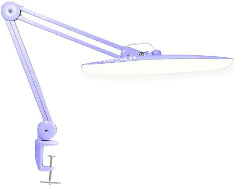 Neatfi XL 2200 Lumens 20W LED Desk Lamp with Clamp – Adjustable Color Temperature | 4-Level Dimmable Light | Home Office, Crafts & Workbench | 20-Inch Wide Head (Lavender, CCT with Clamp) by Neatfi
