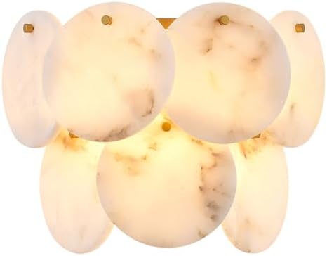 Modern Farmhouse Wall Sconces, Alabaster Sconce Lighting for Living Room, Marble Sconce Wall Light Fixtures for Bedroom Entryway Bathroom, 1 Pack by VANZARLA