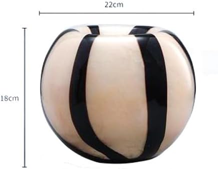 Black And White Striped Glass Vase Modern Decor Ceramic Vase For Flowers With Stripes - Aesthetic Room Decor For Living Room Shelf, Entryway Table - Image 7
