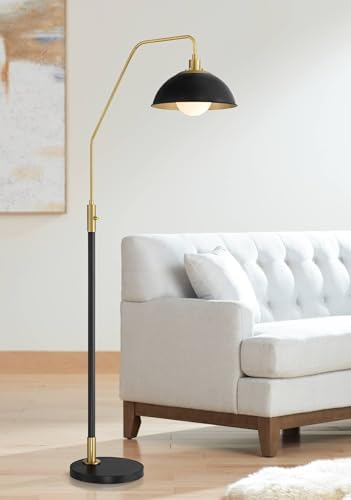 Baltar 68 1/2" Tall Dome Shade Brass and Black Arc Floor Lamp by Unknown