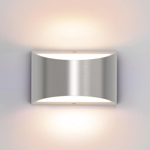 Aipsun Nickel Modern LED Wall Sconce Hardwired Indoor Wall Lights 1 Pack Up and Down Wall Mount Light for Living Room Bedroom Hallway Corridor Conservatory Warm White 3000K(with G9 Bulbs) by Aipsun