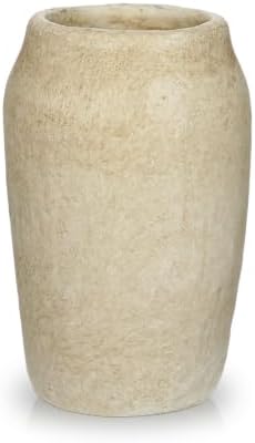 Briful Rustic Vase for Farmhouse Tabletop Decor, 6.8" Small Ceramic Vase, Distressed Antique Earthenware Vase for Modern Farmhouse, Bookshelf Kitchen Counter Mantle Shelves Bedroom Home Office Decor by Briful