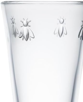 La Rochere, Set of 6, Tall Drinking Glasses (6.3" Tall - High Ball), 15.6 Oz Each, Napoleonic Bee Pattern - Image 2