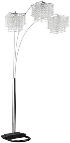 Coaster Home Furnishings - Miriam - Metal Floor Lamp with 3 Lights, Arched Design and Crystal Beads - Living Room - 90-Inch - Chrome - 901484 by CoasterFineFurniture