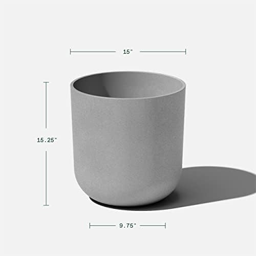 Veradek Mason Series Lima Planter & Drip Tray - Large Round Outdoor Planter - Image 3