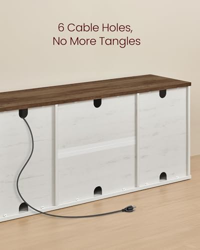 VASAGLE Farmhouse TV Stand for 80'' TV, Media Console, Sliding Barn Doors - Image 6