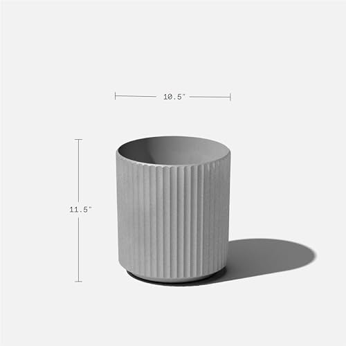 Veradek Demi Series Round Planter for Porch, Patio, Backyard | Durable Plastic-Concrete Material | Modern Décor for Tall Plants, Flowers - Image 3