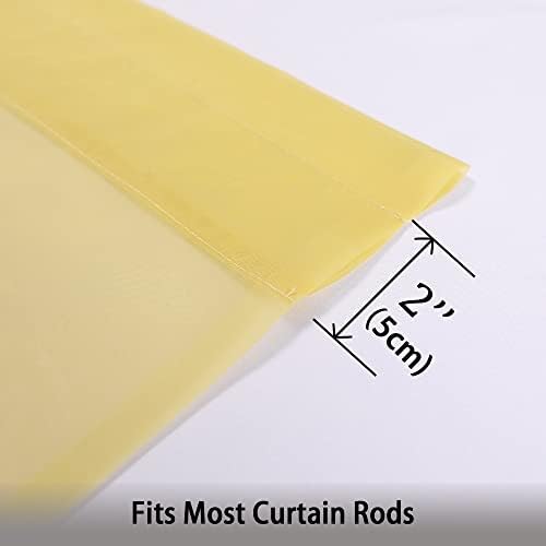 OWENIE Sheer Curtains 84 Inches Long 2 Panels Set, Gold Sheer Curtain for Living Room, Rod Pocket Voile Fimly Sheer Drapes for Bedroom, 2pcs, Each 42" W x 84" L - Image 5