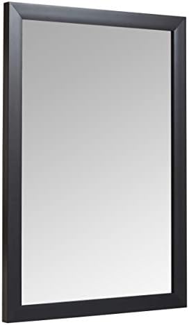 Amazon Basics Rectangular Wall Mount Mirror for Bedroom, Living Room, Entryway, Standard Trim, 20" x 28", Black by AmazonBasics