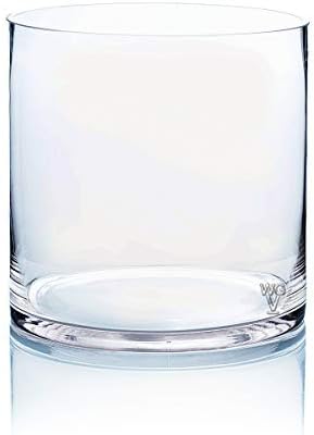 WGV Cylinder Vase Bulk, Width 8", Height 8", Clear Wide Large Diameter Flower Glassware, Floral Container, Planter Terrarium for Wedding Party Event, Home Accent Decor, 6 Pieces - Image 3