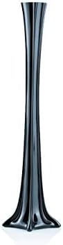 WGV Eiffel Tower Vase, Open 1", Height 20", (Multiple Sizes Choices) Black Glass Floral Container with Sturdy Base, Flower Centerpiece for Wedding Event Home Decor, Arts Crafts, 1 Piece by WGVInternational-OpusGlassware