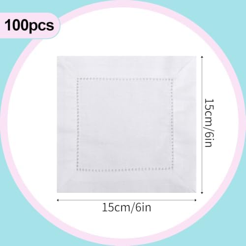 100pcs Linen Cocktail Napkins, Reusable Square Napkins - Image 2