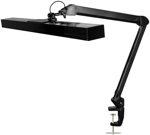 Neatfi 3,000 Lumens Ultra LED Desk Lamp with Clamp, 30W Dimmable Monitor Light, 5 Brightness Levels & 5 Light Modes (Black, 28 Inches with Metal Arm) by Neatfi