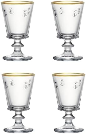 La Rochere Gold Rimmed Bee Stemmed Wine Glass Set/4 by LaRoch%C3%A8re