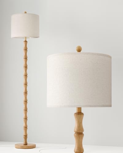 BOBOMOMO 62" Farmhouse Floor Lamp for Living Room, Retro Corner Floor Lamp Rotary Switch, Rustic Standing Lamp for Bedroom, Corner, Nursery, Dining Room, Bedroom, House - Image 2