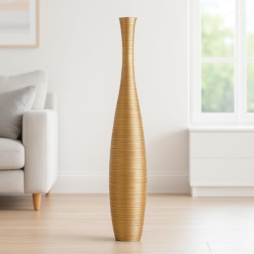 Leewadee Large Floor Vase 41 inches Mango Wood for Pampas Grass, Dried Flowers by Leewadee