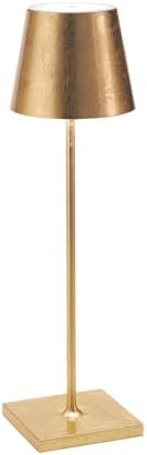Zafferano, Poldina Pro, Rechargeable Cordless Lamp, Gold Leaf by ZafferanoLightingTableware