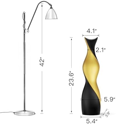Tall Floor Vase - Matte Black & Gold Tall Decorative Vase, 24 Inch Modern Vase for Pampas Grass, Feathers, Dried Flowers, Home Decor Centerpiece for Living Room, Entryway, Bedroom - Floor Resin - Image 2