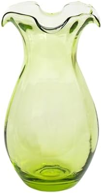 Hibiscus Glass Green Vertical Fluted Small Vase by Vietri