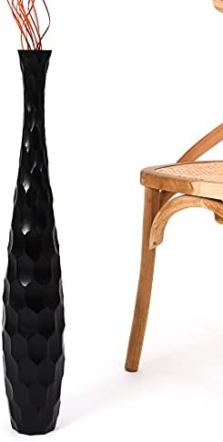 Leewadee Large Floor Vase 26 inches Mango Wood for Pampas Grass, Dried Flowers by Leewadee