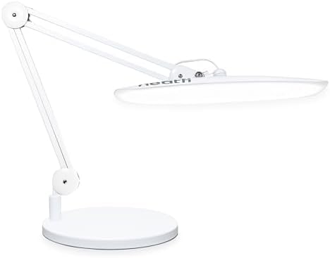 Neatfi XL 2200 Lumens 24W LED Desk Lamp - 4-Level Dimmable Task Light | Home Office, Crafts & Workbench | 20-Inch Wide Head (White, Non-CCT with Base) by Neatfi