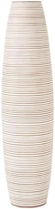 Leewadee Decorative Tall Floor Vase for Living Room Decor, 26 inches, White Wash, Resin - Image 3