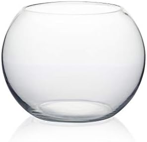 WGVI Bowl Glass Vase, Diameter 8", Height 6", Open Width 5", (Multiple Sizes Choices) Clear Bubble Planter Terrarium Fish Bowl for Wedding Event Home Decor, 1 Piece (VBW0008A) by WGVInternational-OpusGlassware