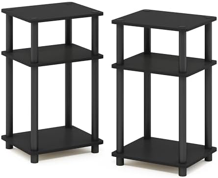 Furinno JUST Toolless 3-Tier Side Table Set of 2, Open Shelf, Americano - Image 5