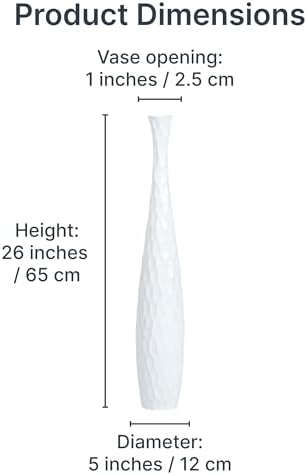 Leewadee Large Floor Vase 26 inches Mango Wood for Pampas Grass, Dried Flowers - Image 5
