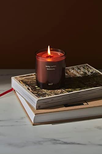 Way with Woods Luxury Scented Candle by Snif, Inviting and Crisp Scent, 200+ Hours, 100% Cotton Fiber Wicks, Soy Wax Blend, Non-Toxic, Vegan, 50 oz - Image 4