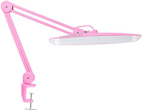 Neatfi XL 2200 Lumens 24W LED Desk Lamp – Shadow-Free Task Lighting | 4-Level Dimming | Home Office & Crafts Use | 20-Inch Wide Head (Pink, Non-CCT with Clamp) by Neatfi
