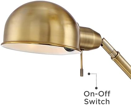 Dawson Antique Brass Adjustable Boom Arm Pharmacy 55" Tall Floor Lamp - Image 3