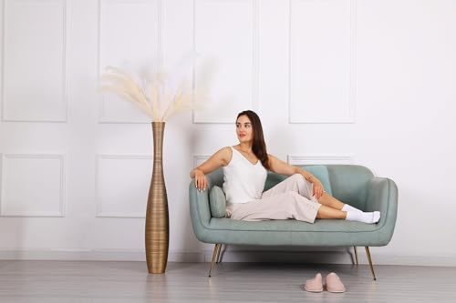 Leewadee Decorative Tall Floor Vase for Living Room Decor, 41 inches, Gold, Resin - Image 2